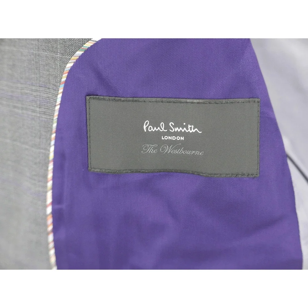 Paul Smith London Sport Coat Gray Glen Plaid Check The Westbourne Men's 36R